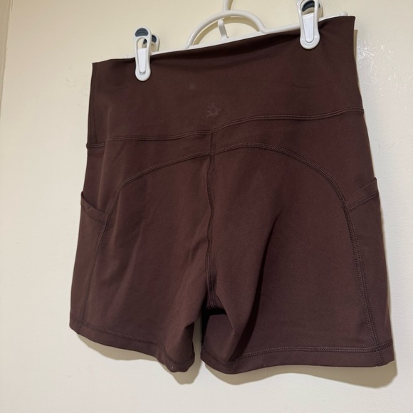 Women's Aerie Offline Brown Gym Activewear Workout Shorts with Pockets Size L - Picture 8 of 15